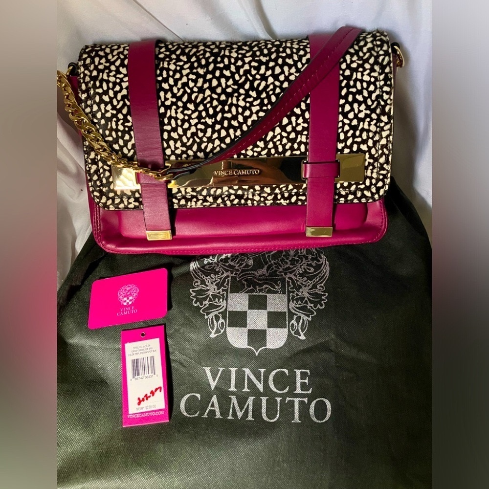 NWT Vince Camuto Calf Hair Messenger Bag